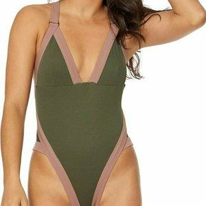 DOLCE VITA Ribbed High Leg X-Back One Piece NWT